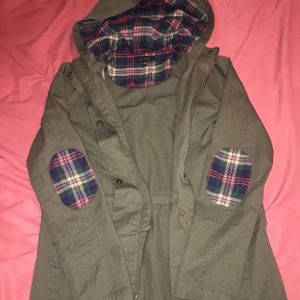 Olive green jacket with patches