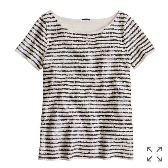 Jcrew Sequin Stripe Tee - Picture 2 of 3