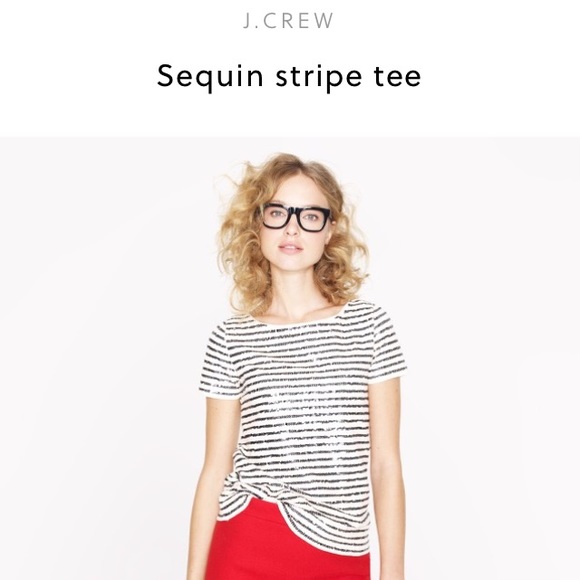Jcrew Sequin Stripe Tee - Picture 3 of 3