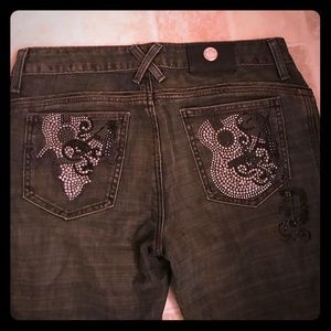 Antik batik bedazzled jeans crop size 29
