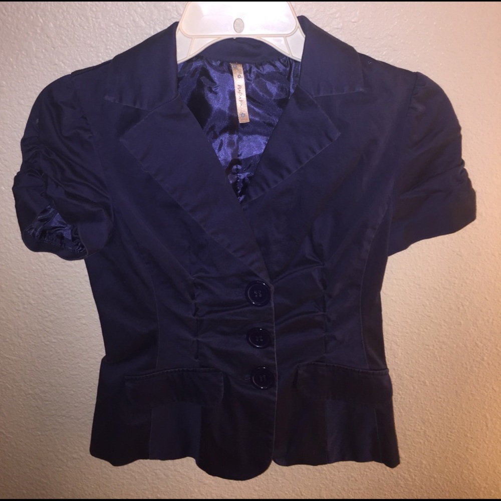 Papaya Navy Blue Fitted Jacket or Blouse