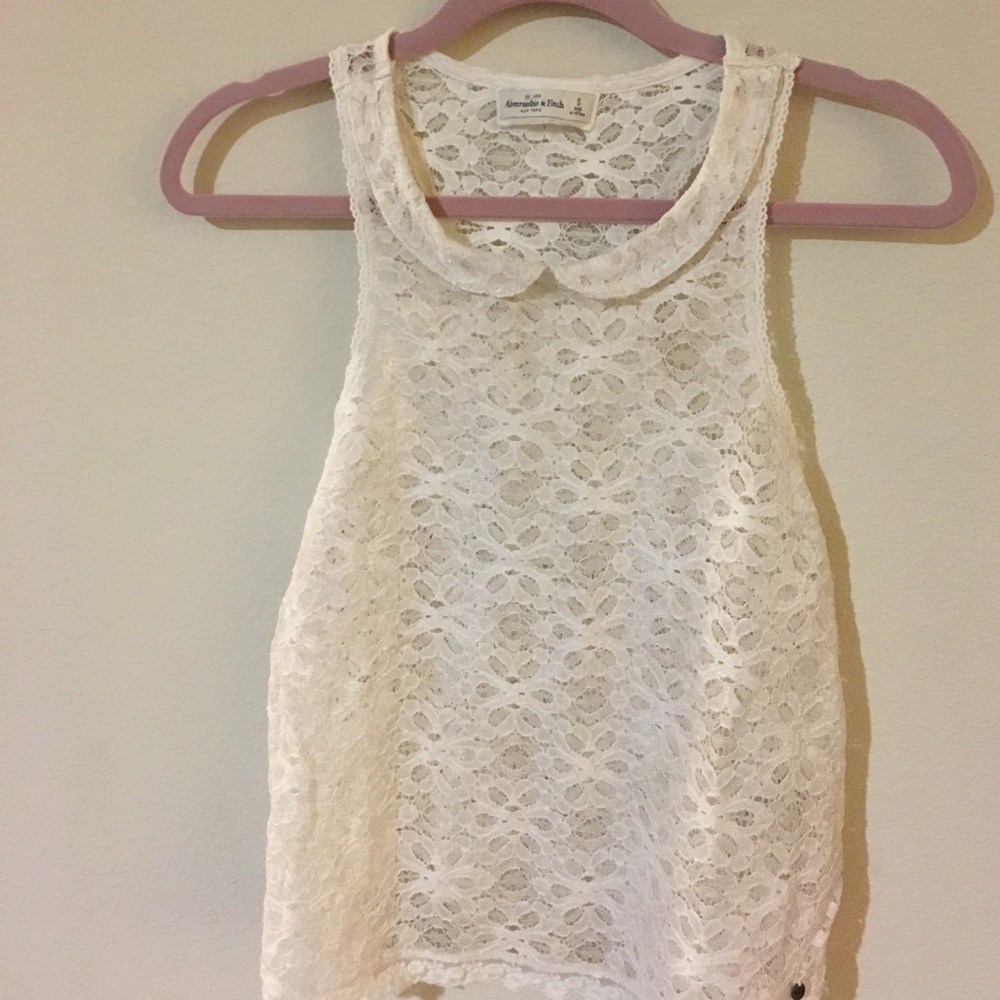 Abercrombie gold beige lace 👚 blouse