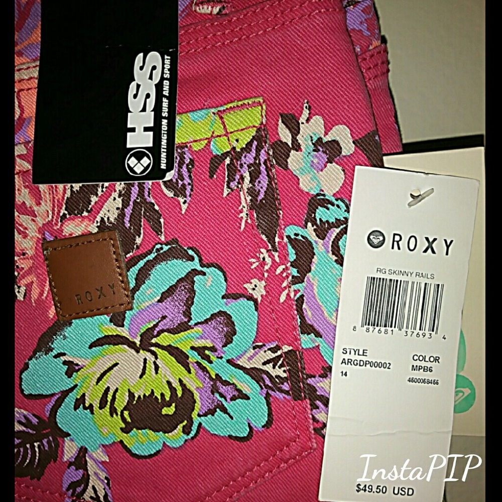 Roxy Denim Little Girls Jeans Floral Print NWT