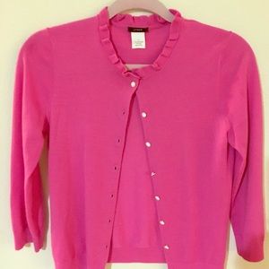 Jcrew 100% Merino wool fuscia pink cardigan