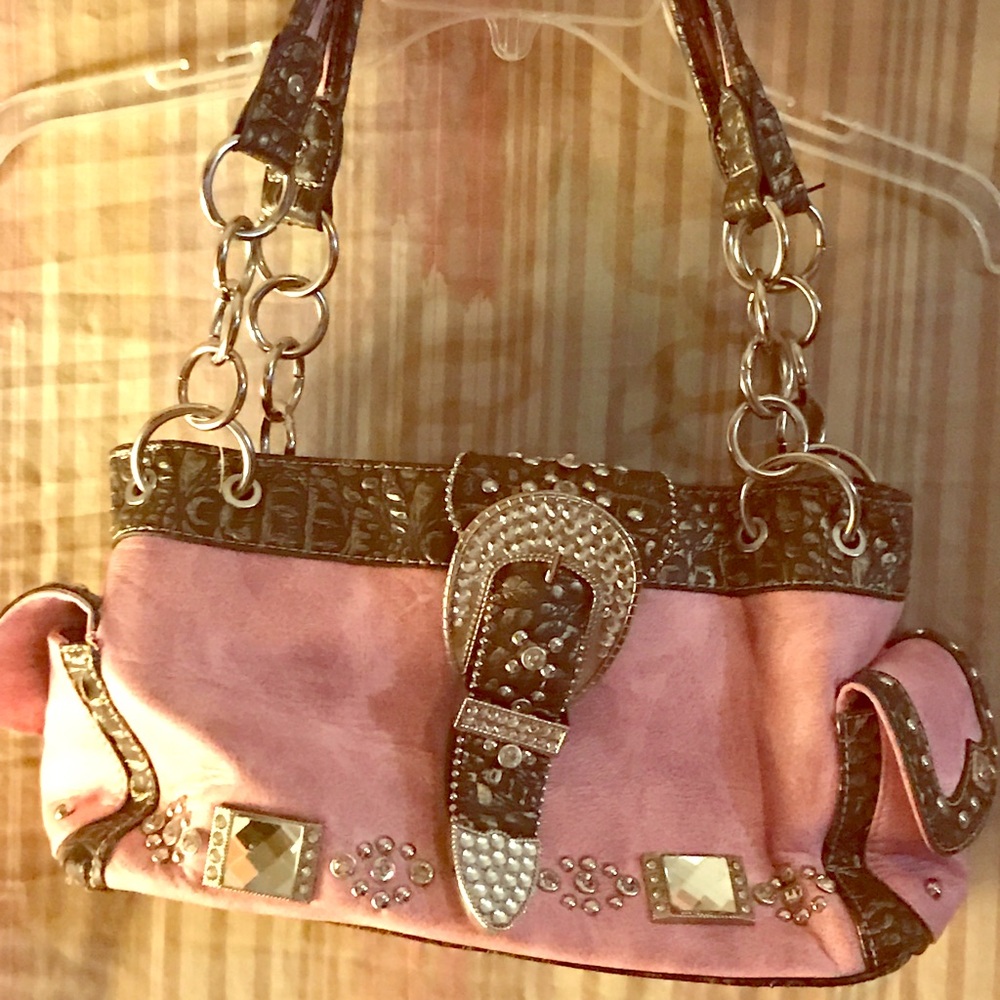 Montana West Rhinestone Buckle Purse