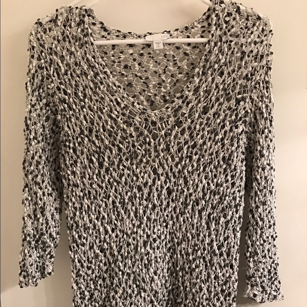 J. Jill open knit pull over top