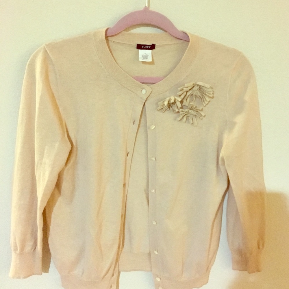 J.crew cotton soft beige cardigan