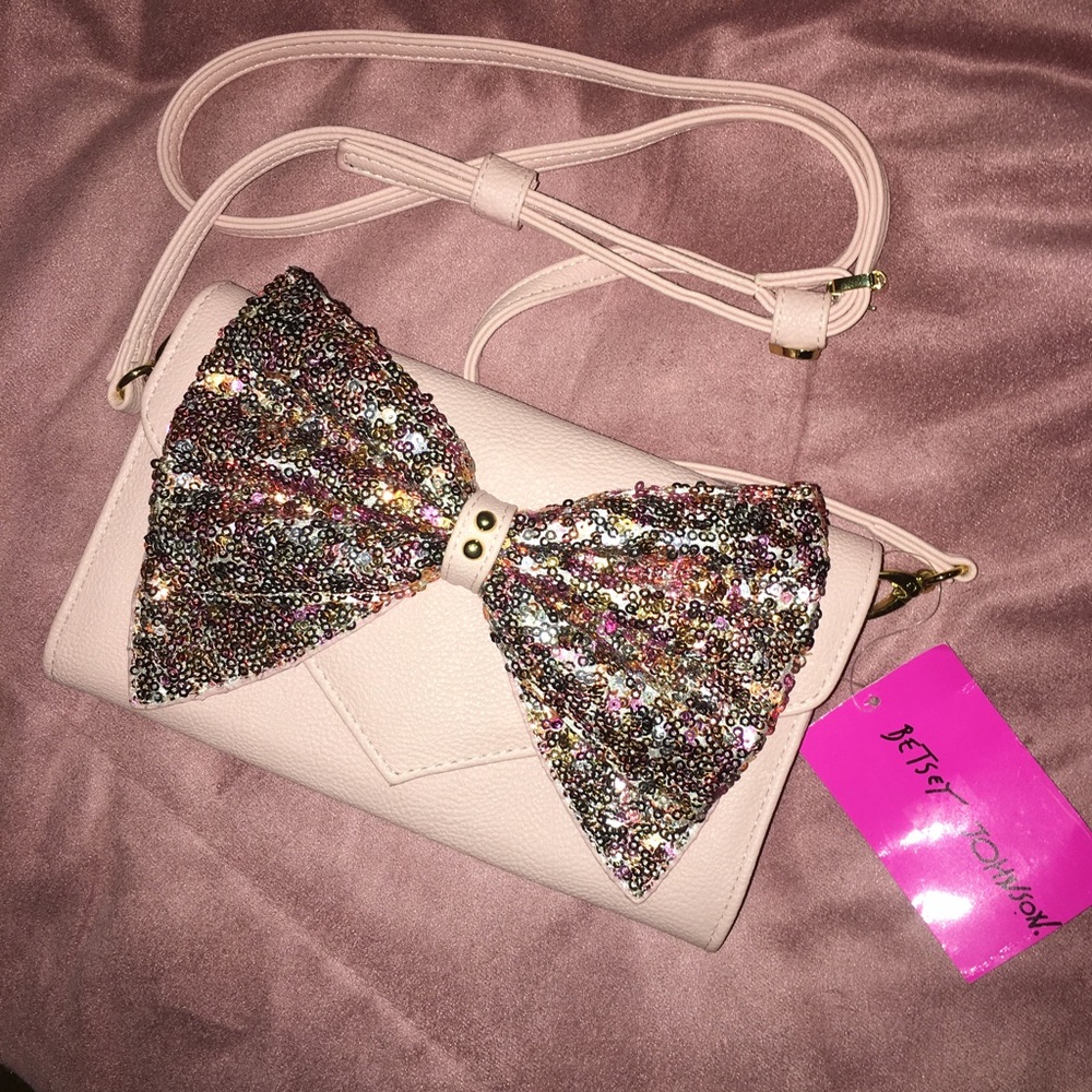 NWT BETSEY JOHNSON Bow Sequin Cross Body