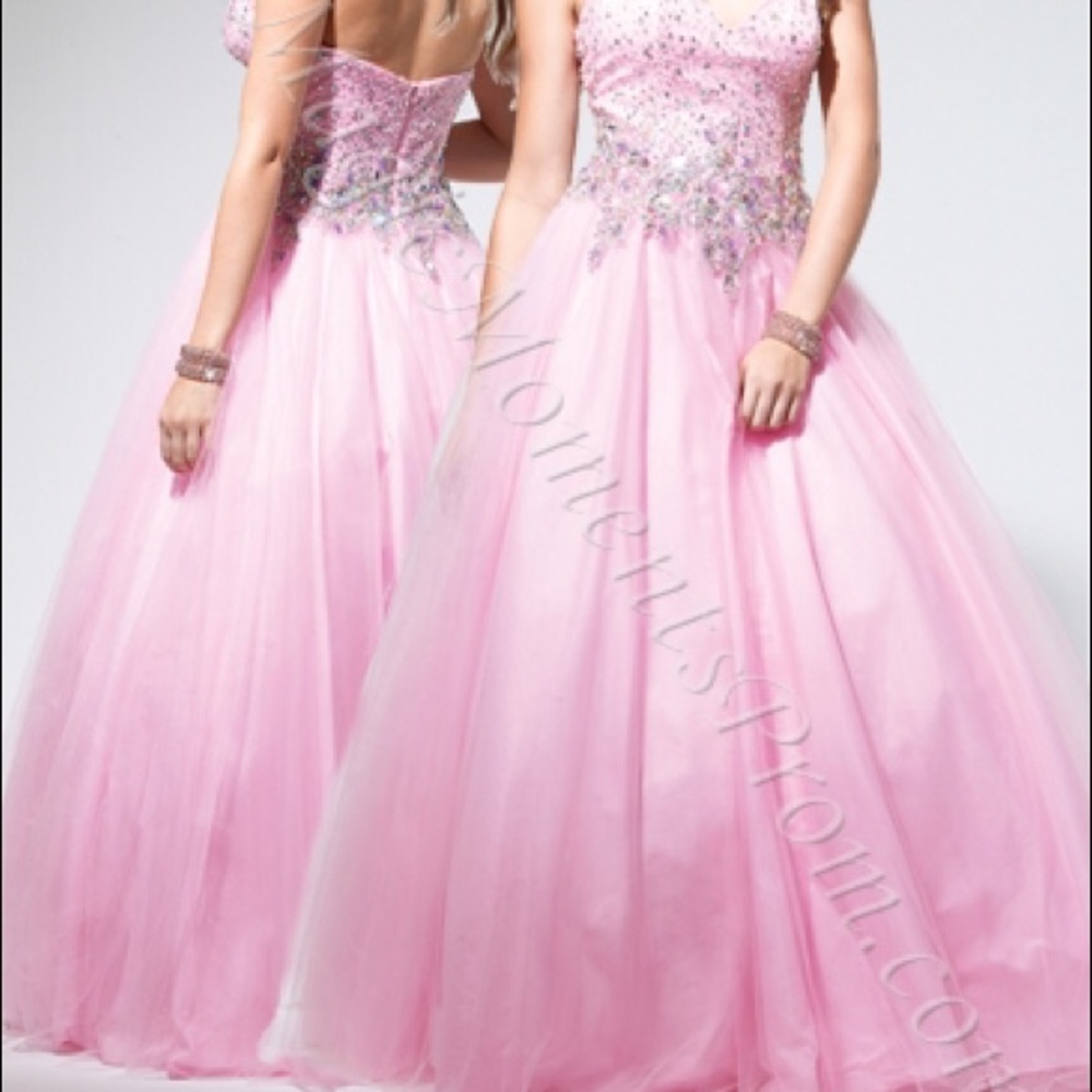 Terani couture,  #P1635, Color is "baby pink".
