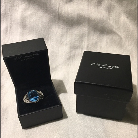 Sterling Silver Sky Blue Topaz Ring Size 7.25 - Picture 1 of 4