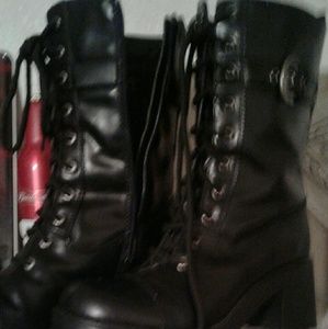 Lace up goth boots. 7.5 wide. Like new.