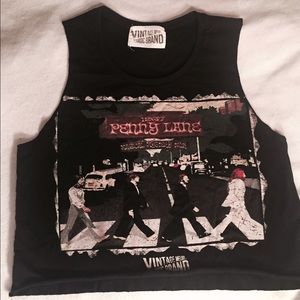 Wet Seal Vintage Melody Beatles Crop Top Tank Top