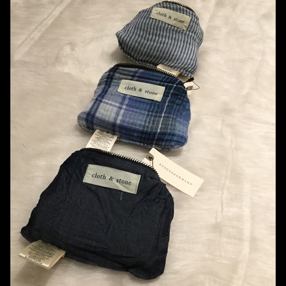 1 LEFT! NWT Anthropologie Patchwork Denim Pouch - Picture 4 of 5