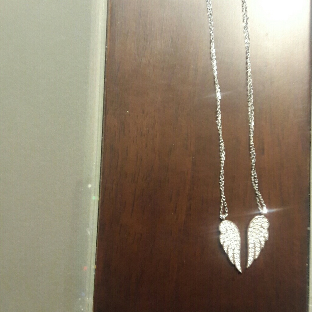 Swarski double angel wings