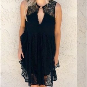 NEW Free People Black Lace Dress | M