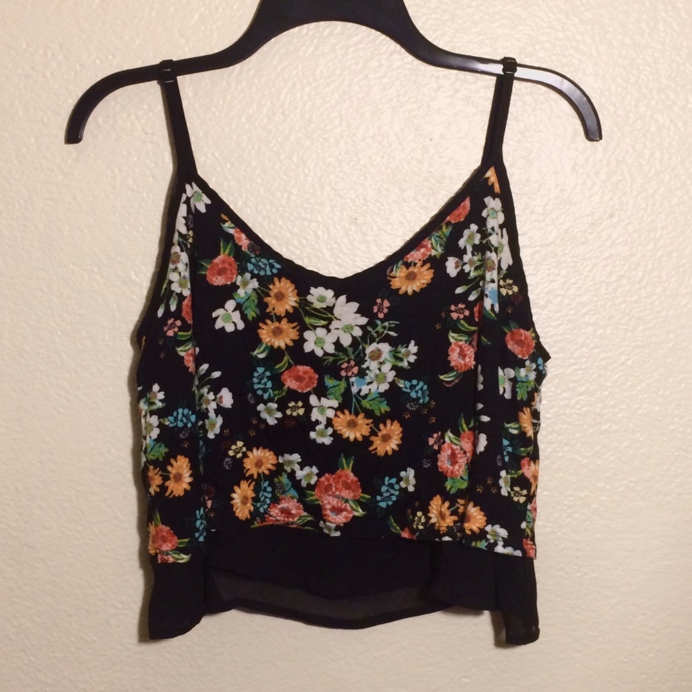 Floral Crop Flowy Tank Top