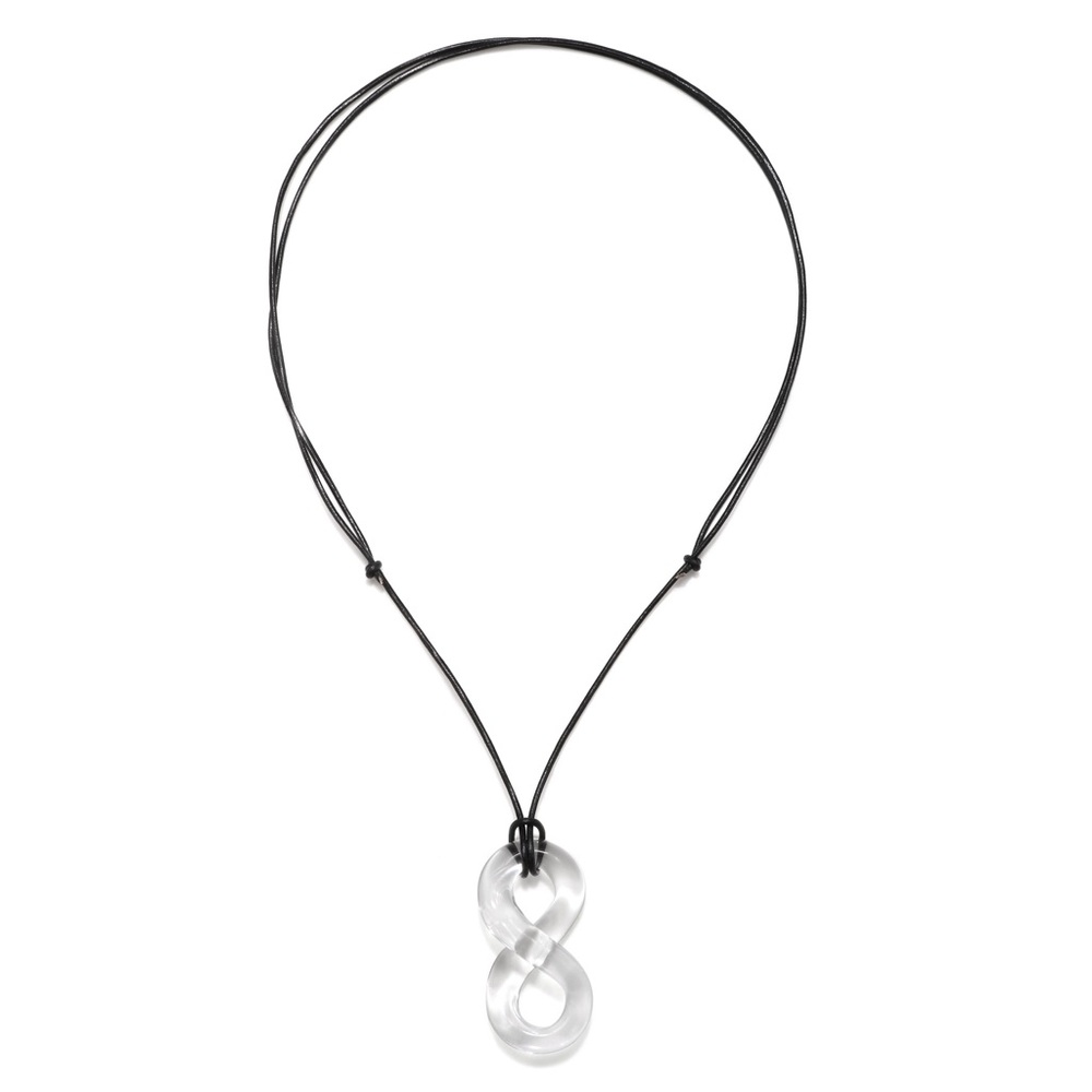 Glass Figure Eight Pendent on Leather