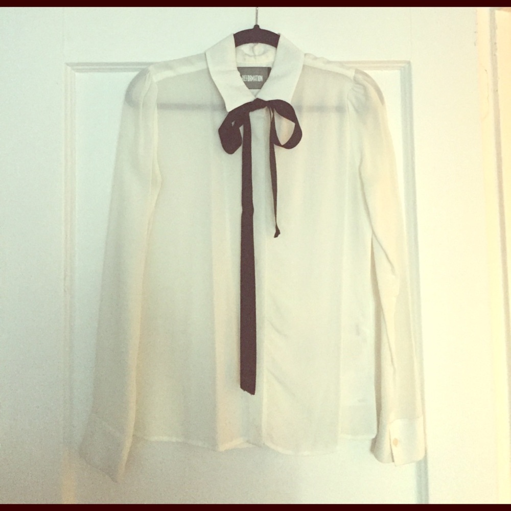 Reformation blouse with removable bow *LIKE NEW*