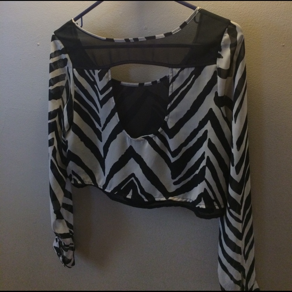 Vintage Havana zebra crop blouse - Picture 3 of 4