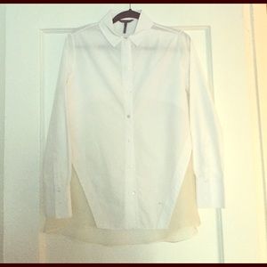 Marissa Webb button down sheer back blouse