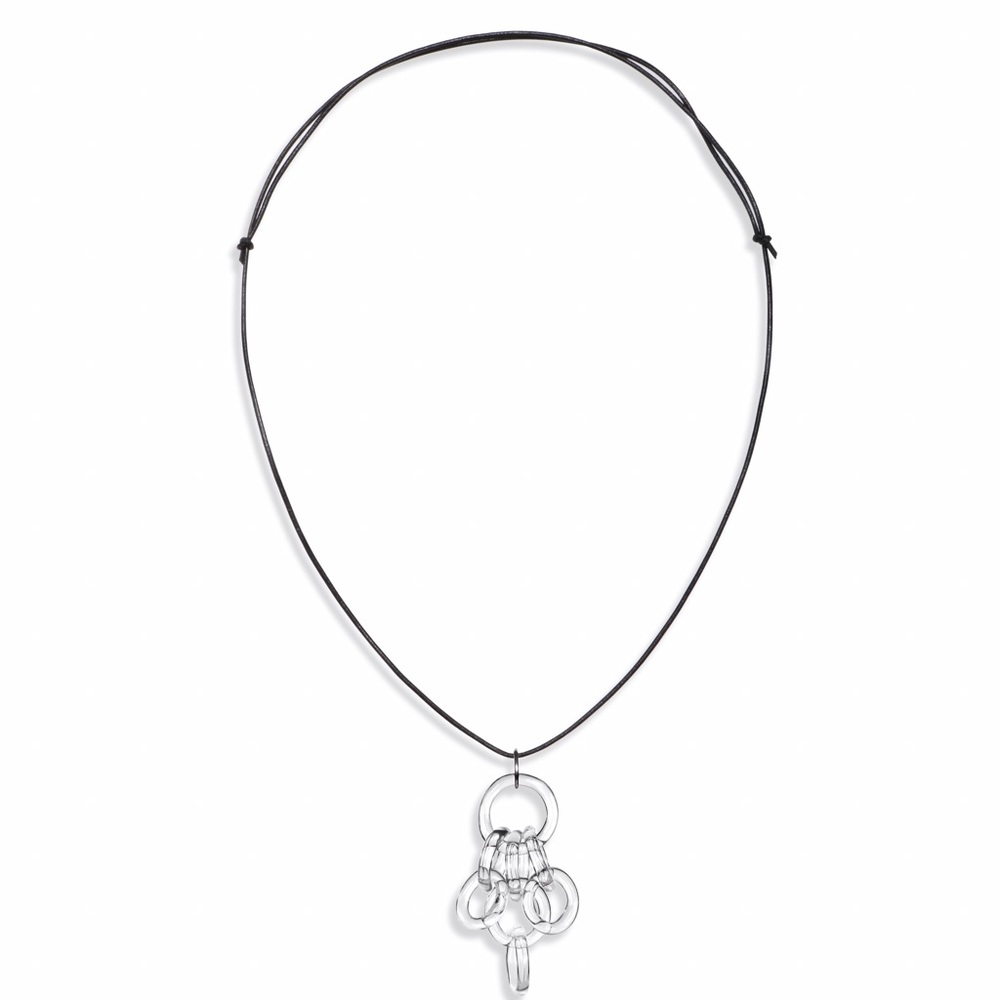 Glass Cluster Pendent on Leather