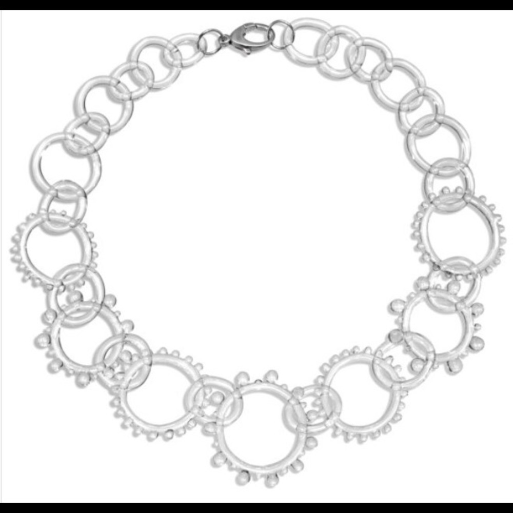 Glass Statement Wheel Chain Necklace