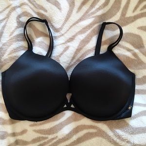 Black Satin Victoria's Secret Push Up Bra