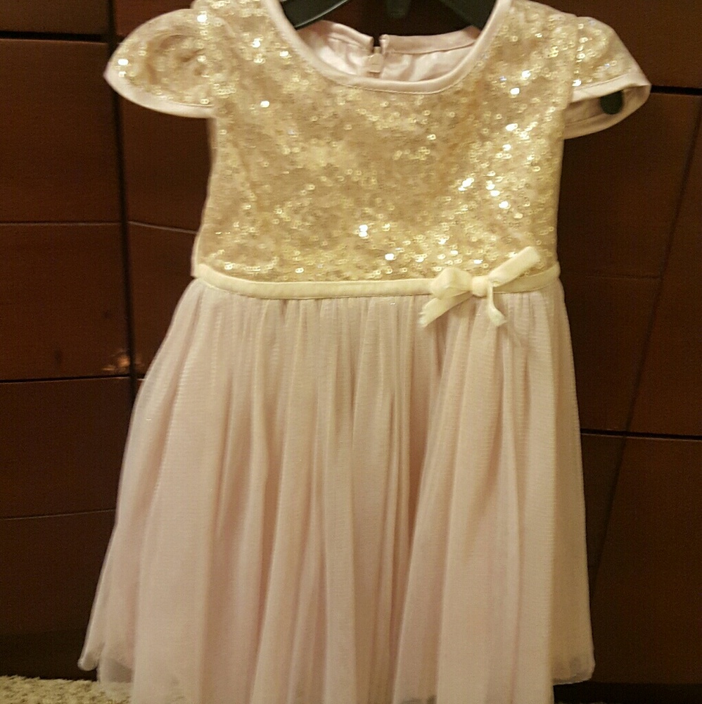 Gold sequin with tulle dress