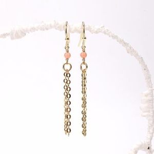 Pink Coral Tassel Earrings
