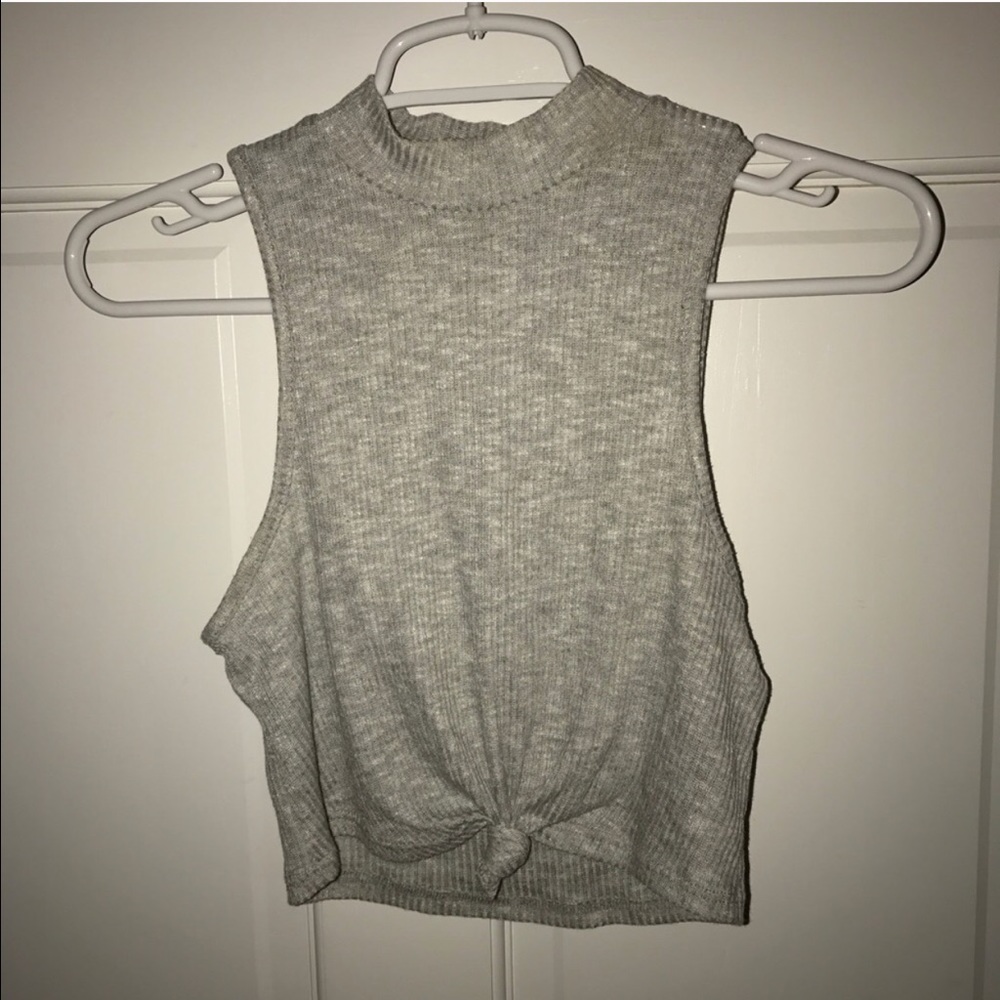 Cropped mock neck shirt