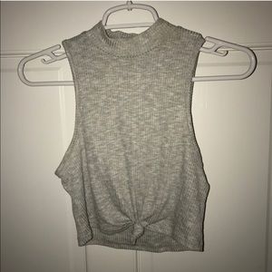 Cropped mock neck shirt