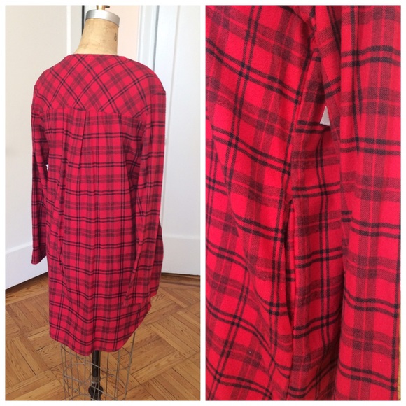 NWT oversize flannel shirt dress - Picture 2 of 4