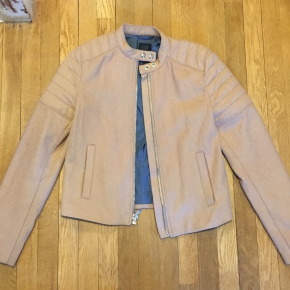 GAP Jackets & Blazers - Gap camel wool Moto jacket