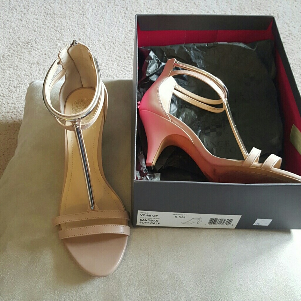 Blush/light pink, T-strap heels