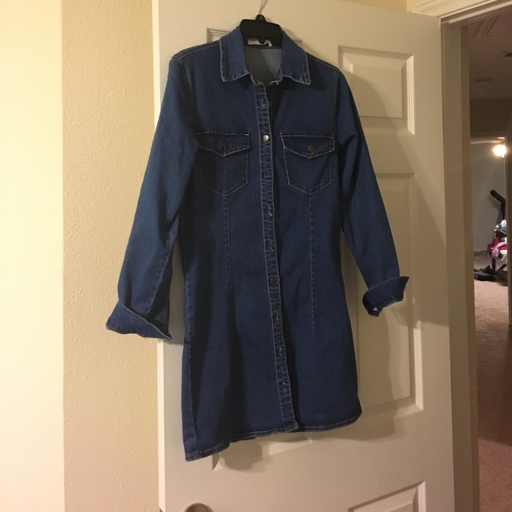 Blue jean shirt dress