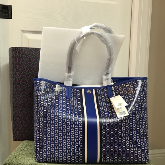 tory burch gemini link tote navy