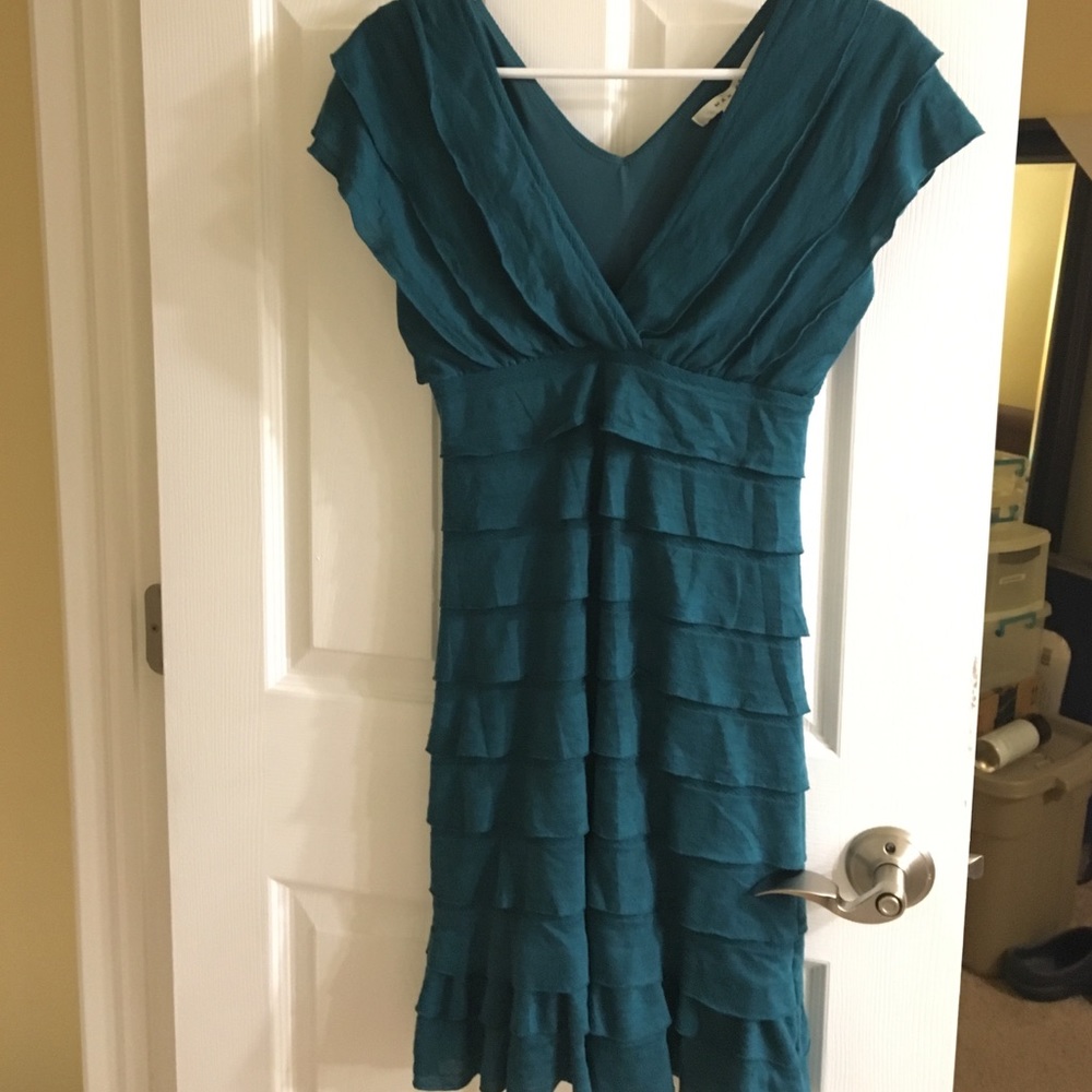 Beautiful turquoise max studio Spanish style dress