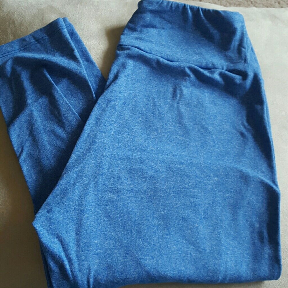 LuLaRoe OS blue heathered leggings