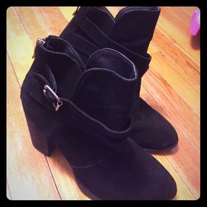 Chinese Laundry Booties-black suede 4' Heel