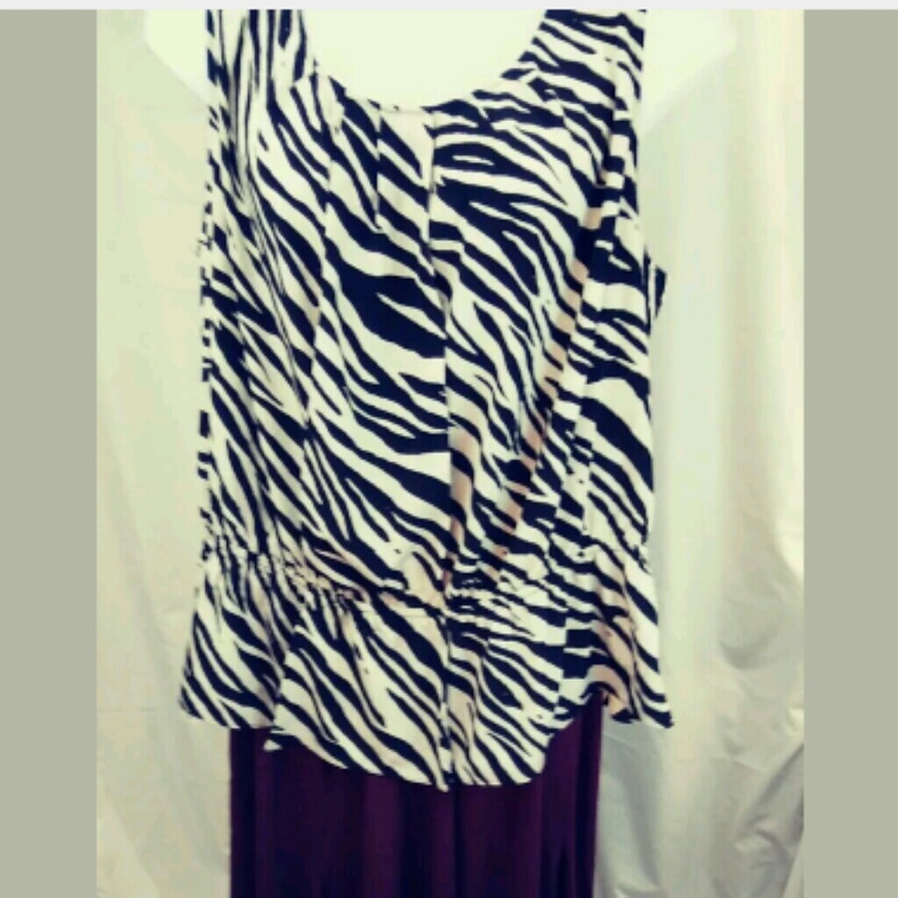 torrid 3 zebra Leopard black and white top