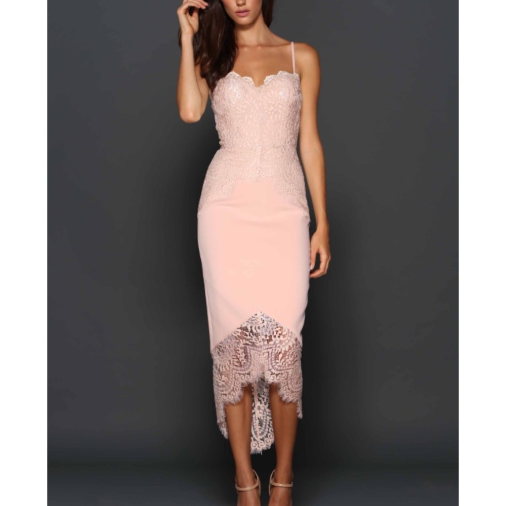Elle zeitoune blush lace dress