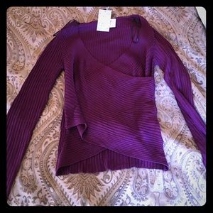 Purple deep v sweater