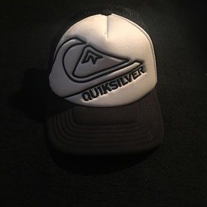 Quicksilver Black & White Trucker Hat