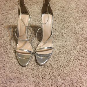 Metallic silver shoes