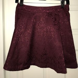 Burgundy mini skirt