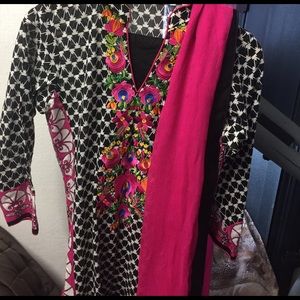 3 piece dress with black trouser