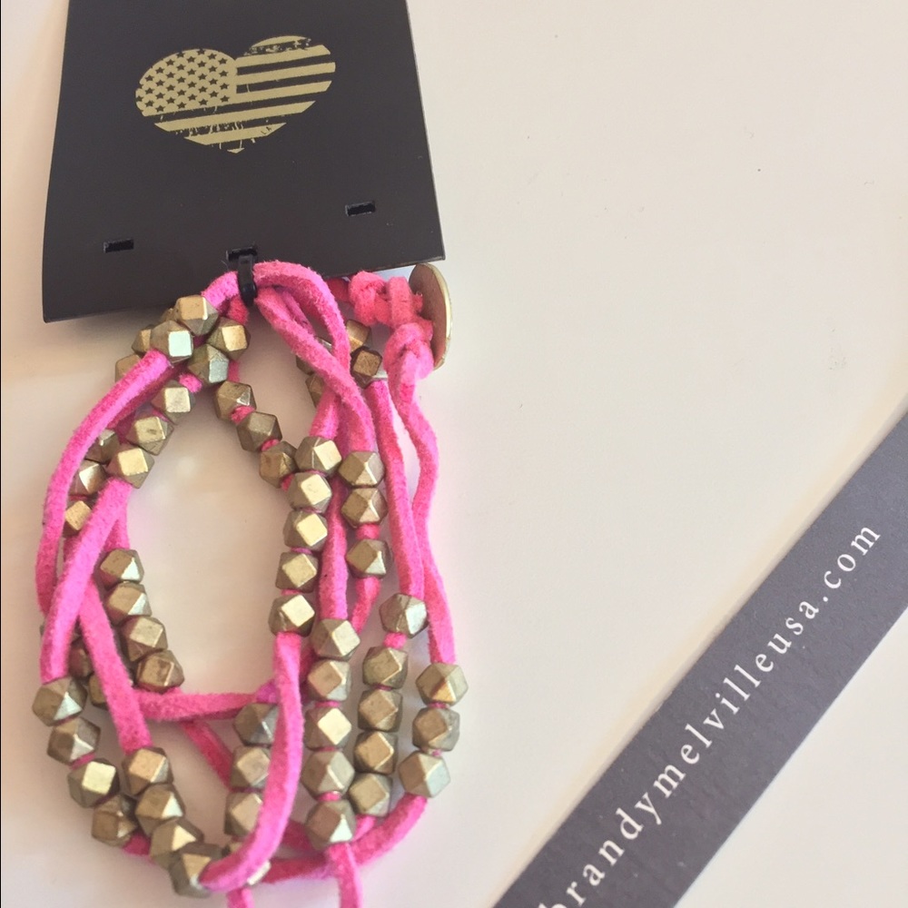NWT pink suede friendship wrap bracelet