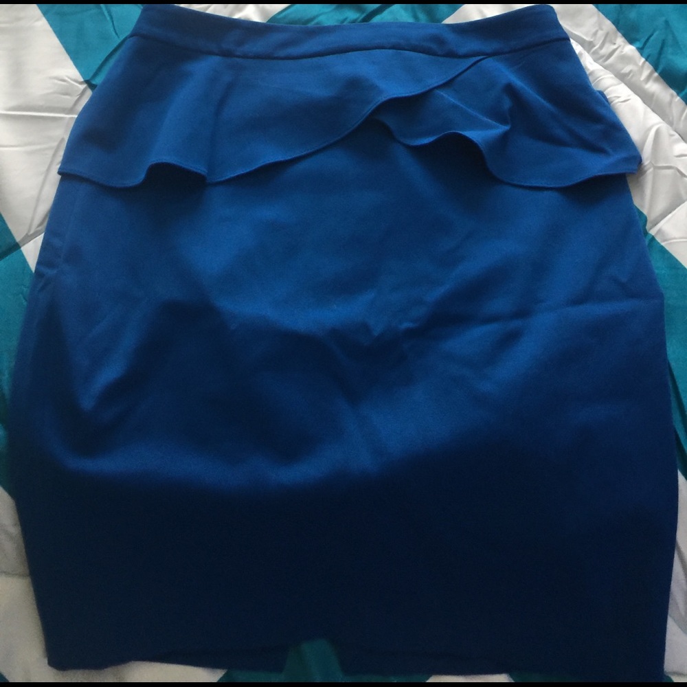 Express Blue Peplum Pencil Skirt- Size 6