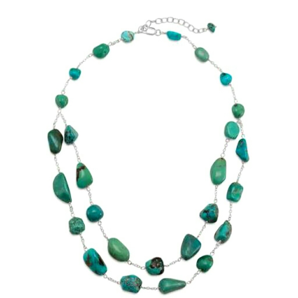 RECONSTITUTED TURQUOISE NUGGET NECKLACE