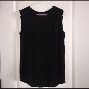 j.crew keyhole sleeveless black semi sheer top